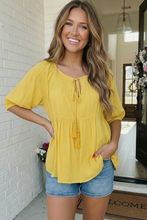 Load image into Gallery viewer, The Bee's Knees Yellow Peplum