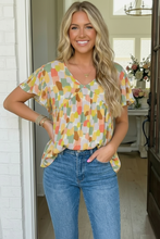 Load image into Gallery viewer, Painted Canvas Green Babydoll Top