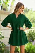 Load image into Gallery viewer, Green with Envy Crepe Smocked Dress