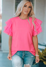 Load image into Gallery viewer, Never Basic ~ Pink Ruffle Top (Reg & XL)