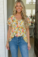 Load image into Gallery viewer, Painted Canvas Green Babydoll Top