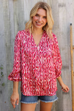Load image into Gallery viewer, Perfectly You Berry Satin Button-Down V Neck Blouse