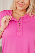 Load image into Gallery viewer, 111 NORTH- On A Whim Pink Raw Hem Henley Tee