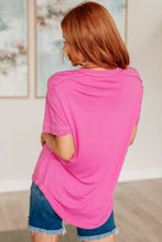 Load image into Gallery viewer, 111 NORTH- On A Whim Pink Raw Hem Henley Tee