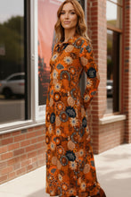 Load image into Gallery viewer, Groovy Garden Rust Maxi Dress