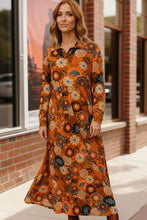 Load image into Gallery viewer, Groovy Garden Rust Maxi Dress