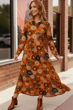 Load image into Gallery viewer, Groovy Garden Rust Maxi Dress