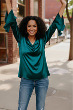 Load image into Gallery viewer, Teal Temptation Silk Blouse
