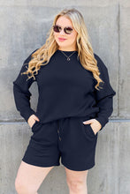 Load image into Gallery viewer, Double Take Full Size Texture Long Sleeve Top and Drawstring Shorts Set