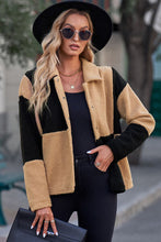 Load image into Gallery viewer, Color Block Snap Down Collared Neck Jacket