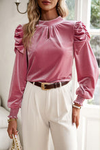 Load image into Gallery viewer, Valentines *Velvet Touch* : Puff Sleeve Blouse