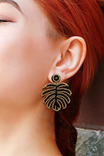Load image into Gallery viewer, Beaded Banana Leaf Earrings