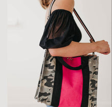 Load image into Gallery viewer, Carrie Camo Crossbody Tote