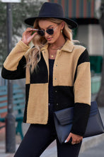 Load image into Gallery viewer, Color Block Snap Down Collared Neck Jacket