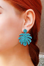 Load image into Gallery viewer, Beaded Banana Leaf Earrings