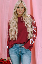 Load image into Gallery viewer, Valentines *Heart on my Sleeve* : Sequin Long Sleeve T-Shirt