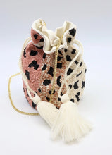 Load image into Gallery viewer, Halpern Leopard Beaded Bucket Bag
