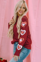 Load image into Gallery viewer, Valentines *Heart on my Sleeve* : Sequin Long Sleeve T-Shirt