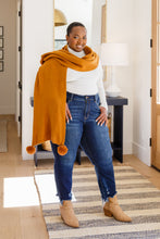 Load image into Gallery viewer, W23 Knitted Fuzzy Pom Pom Scarf In Ginger