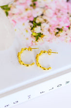Load image into Gallery viewer, Waterproof, No Tarnish, Santana Studded Hoop Earrings