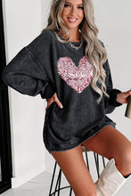 Load image into Gallery viewer, Valentines *She Sparkles* : Heart Sequin Sweatshirt