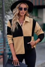 Load image into Gallery viewer, Color Block Snap Down Collared Neck Jacket