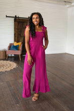 Load image into Gallery viewer, WHITE BIRCH- Almost Available Flared Jumpsuit