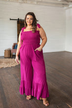 Load image into Gallery viewer, WHITE BIRCH- Almost Available Flared Jumpsuit
