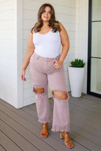 Load image into Gallery viewer, SP24-Risen -Babs High Rise Distressed Straight Jeans in Mauve