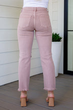 Load image into Gallery viewer, SP24-Risen -Babs High Rise Distressed Straight Jeans in Mauve