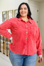 Load image into Gallery viewer, Best Day Ever Corduroy Shacket In Red