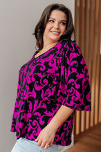 Load image into Gallery viewer, SP24- Casually Cute V-Neck Top in Magenta