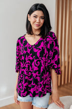 Load image into Gallery viewer, SP24- Casually Cute V-Neck Top in Magenta