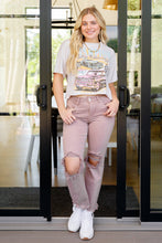 Load image into Gallery viewer, SP24-Risen -Babs High Rise Distressed Straight Jeans in Mauve