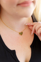 Load image into Gallery viewer, Waterproof, No Tarnish, Checkered Heart Necklace