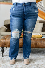 Load image into Gallery viewer, JB Christine High Contrast Slim Bootcut Destroyed Jeans