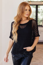 Load image into Gallery viewer, Coastal Dreams Fishnet Top in Black (Reg & Curvy)