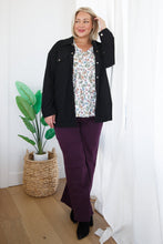 Load image into Gallery viewer, MICA- Petunia High Rise Wide Leg Jeans in Plum