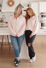 Load image into Gallery viewer, Cozy Moment 1/2 Zip Pullover in Blush (Reg & Curvy)