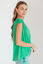 Load image into Gallery viewer, DEAR SCARLETT- Ruched Cap Sleeve Top in Emerald