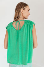 Load image into Gallery viewer, DEAR SCARLETT- Ruched Cap Sleeve Top in Emerald