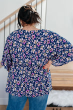 Load image into Gallery viewer, SP24- DEAR SCARLETT- Dearest Dreamer Peplum Top in Navy Floral