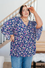 Load image into Gallery viewer, SP24- DEAR SCARLETT- Dearest Dreamer Peplum Top in Navy Floral