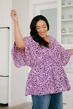 Load image into Gallery viewer, DEAR SCARLETT- Dearest Dreamer Peplum Top in Painted Purple