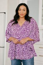 Load image into Gallery viewer, DEAR SCARLETT- Dearest Dreamer Peplum Top in Painted Purple