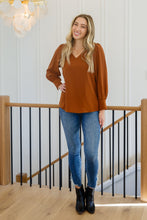 Load image into Gallery viewer, BFD-Enjoy This Moment V Neck Blouse In Toffee