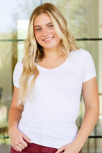 Load image into Gallery viewer, YALETE- Everyday Scoop Neck Short Sleeve Top in White (Reg & Curvy)