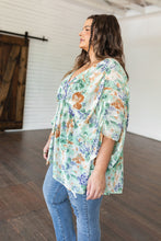 Load image into Gallery viewer, SP24- Fabled in Floral Draped Peplum Top in Ivory