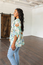 Load image into Gallery viewer, SP24- Fabled in Floral Draped Peplum Top in Ivory