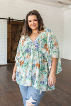 Load image into Gallery viewer, SP24- Fabled in Floral Draped Peplum Top in Ivory